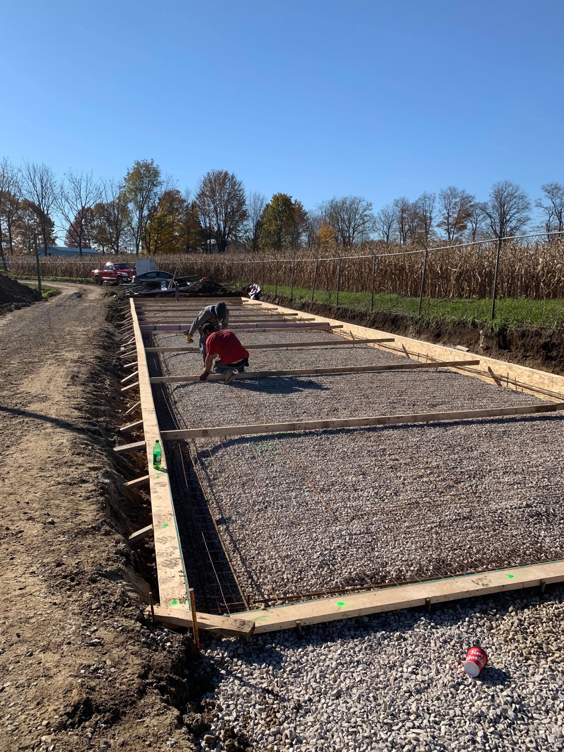 Foundation and concrete work in progress